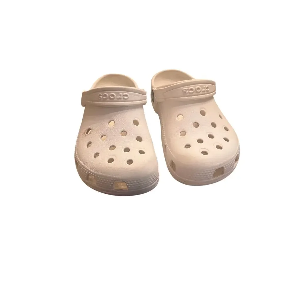 Crocs Kid's 13C White Classic Comfort Slingback Sandals